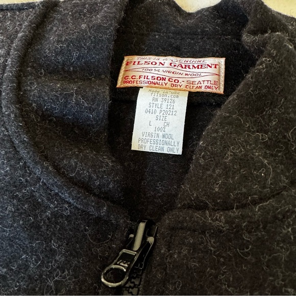 Filson Men’s MACKINAW Charcoal Wool Vest Liner NWOT - Picture 5 of 10